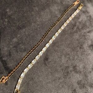 Set of 2 Gold Plated Over Brass Bracelets